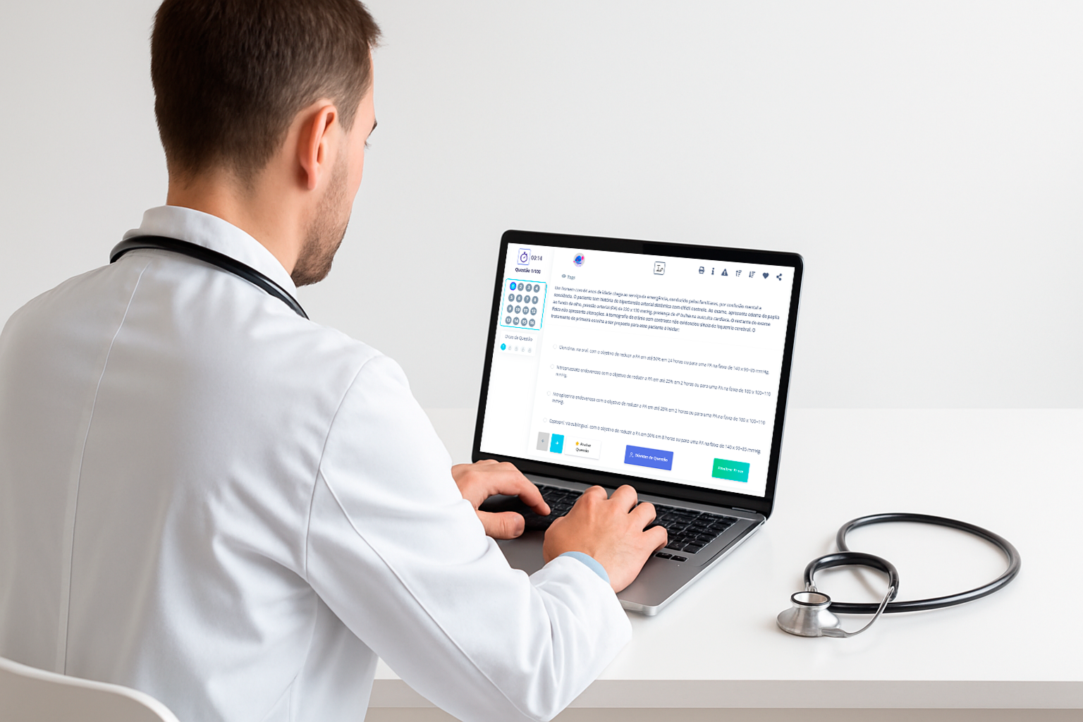 Médicos colaborando em um ambiente moderno